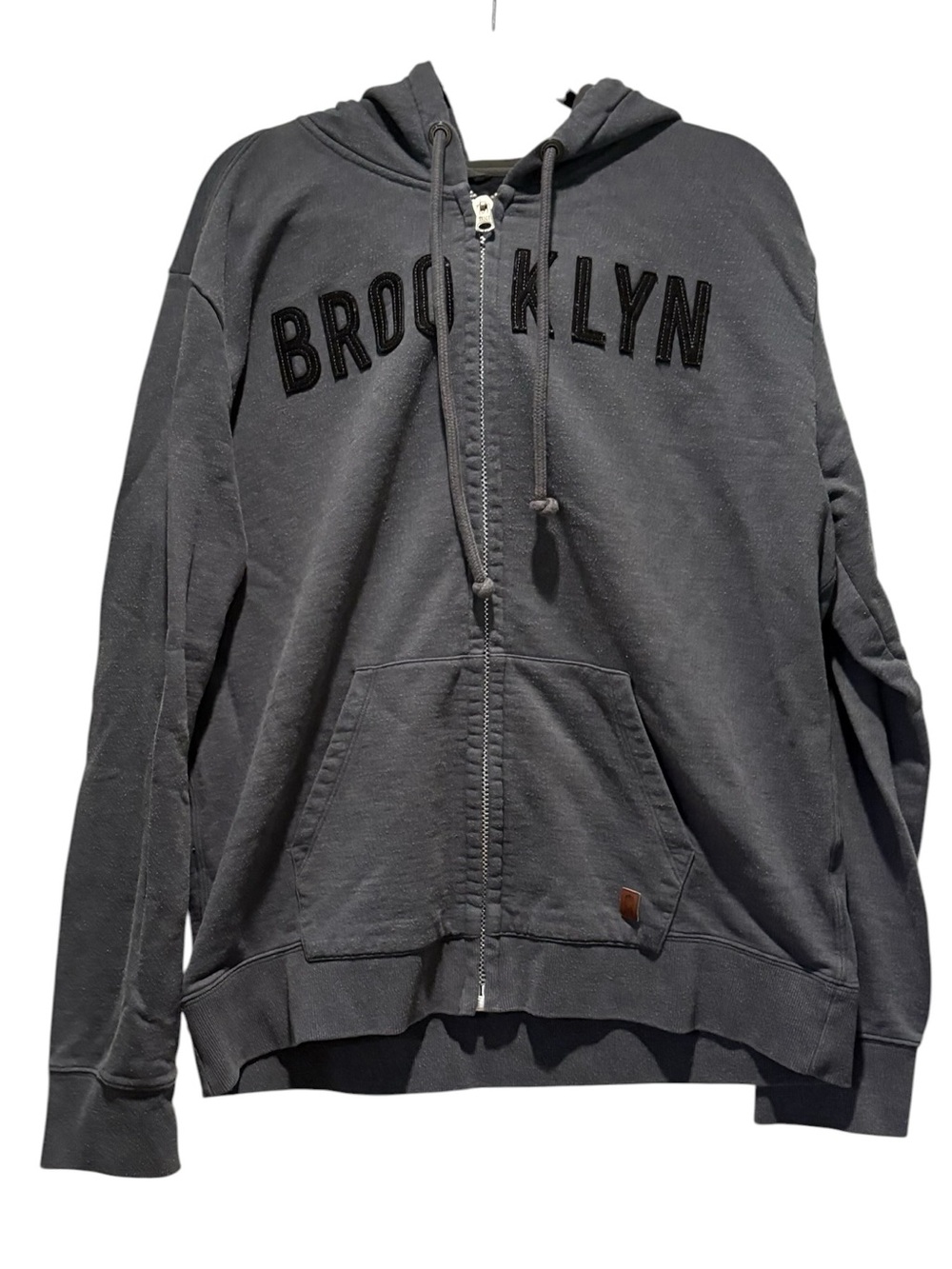Brooklyn Industries - Men's Full Zip Up Hoodie, Hooded Sweatshirt. XL. Gray